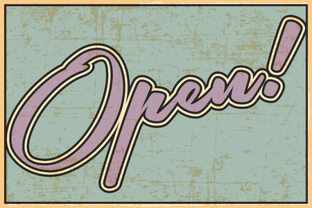 open retro sign, illustration in vector formatのイラスト素材