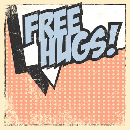 free hugs poster, illustration in vector formatのイラスト素材