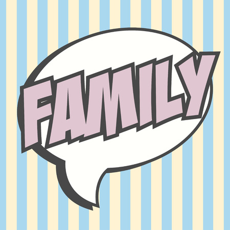 family pop art background, illustration in vector formatのイラスト素材