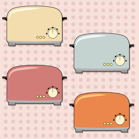 retro toaster background, illustration in vector formatのイラスト素材