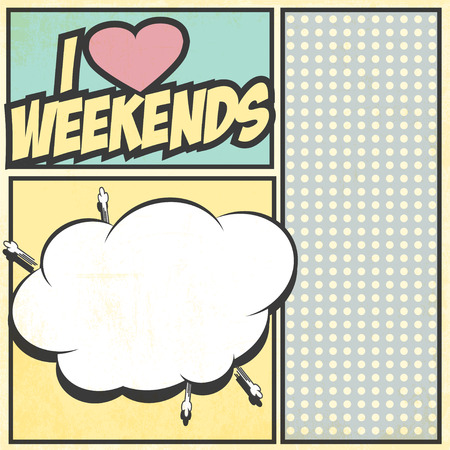 I love weekends, illustration in vector formatのイラスト素材