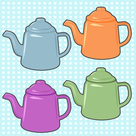 retro teapot background, illustration in vector formatのイラスト素材
