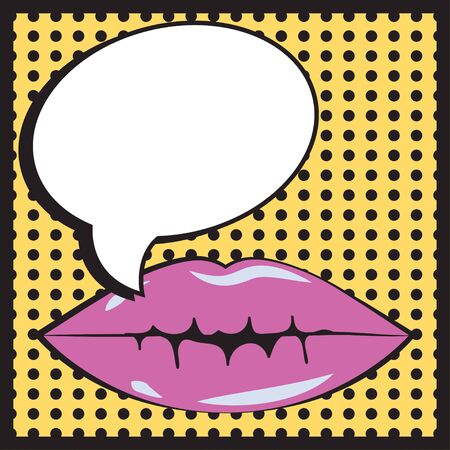 pop art mouth, illustration in vector formatのイラスト素材