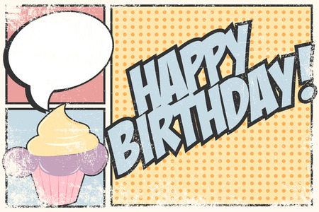 happy birthday card, illustration in formatのイラスト素材