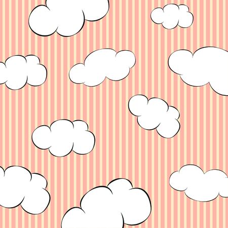 cute clouds background, illustration in vector formatのイラスト素材