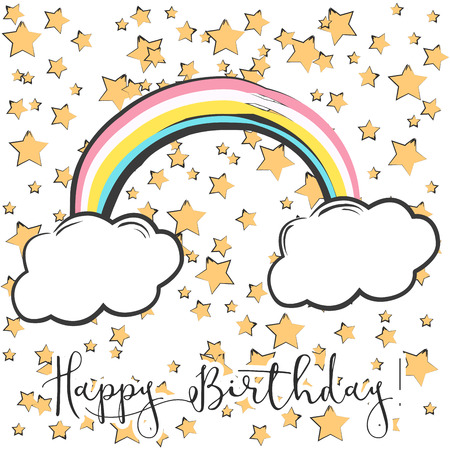 happy birthday card, illustration in vector formatのイラスト素材