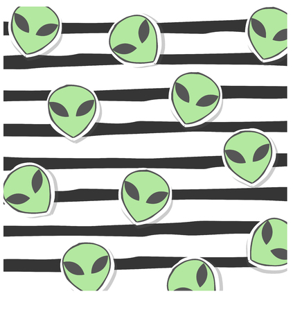 Funny alien background, illustration vector formatのイラスト素材