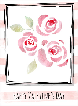 happy valentine's day card, illustration in vector formatのイラスト素材