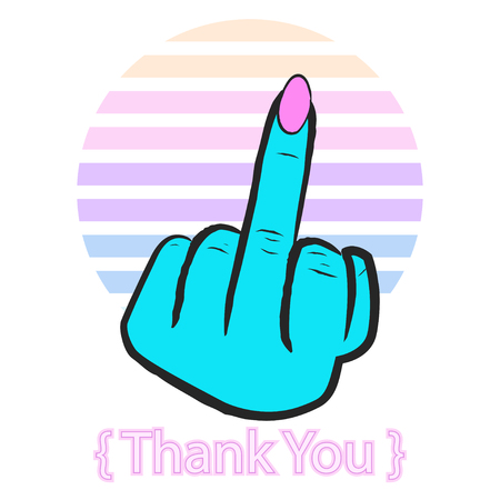 thank you sarcastic poster, illustrator in vector formatのイラスト素材