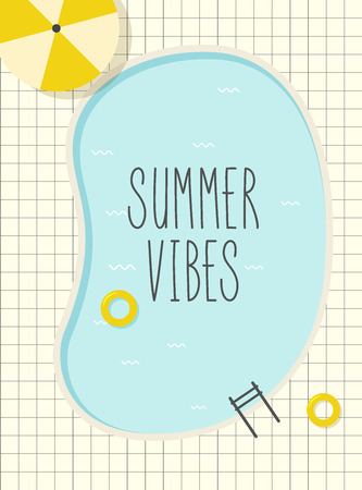 Retro pool summer posterのイラスト素材