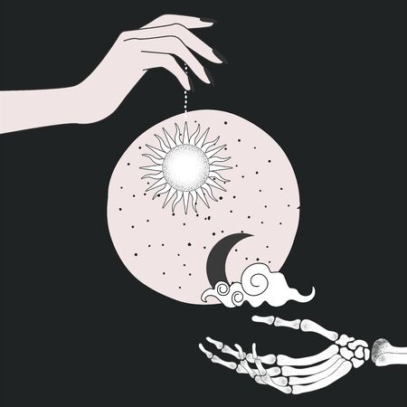 magical occult design, illustration in vector formatのイラスト素材