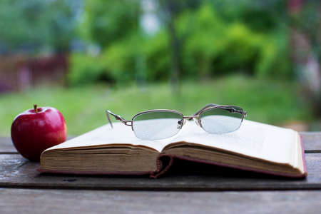 reading a book, autumn feelingの写真素材