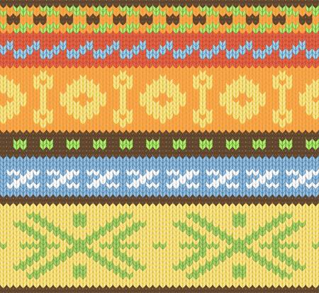 Seamless knitted pattern for winter clothing. Vector illustration.のイラスト素材
