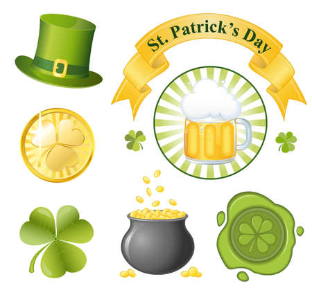 St  Patrick s Day icon set  EPS 8 vector illustrationのイラスト素材