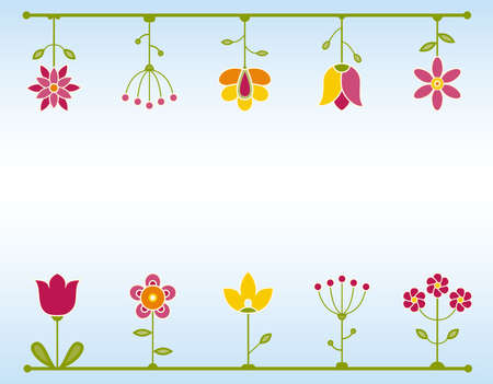 Retro Flower frame  EPS 8 vector illustration のイラスト素材