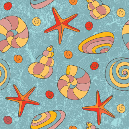 Hand drawn seamless beach pattern  EPS 8 vector illustration のイラスト素材
