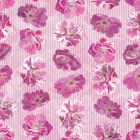 Seamless floral background with sakura flowers  のイラスト素材