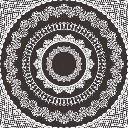 Set of lace frames  EPS 8 vector contains Illustrator brushes for for your design のイラスト素材