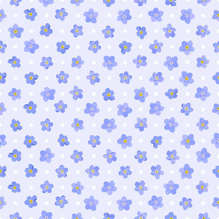 Seamless floral pattern with forget-me-not flowers のイラスト素材