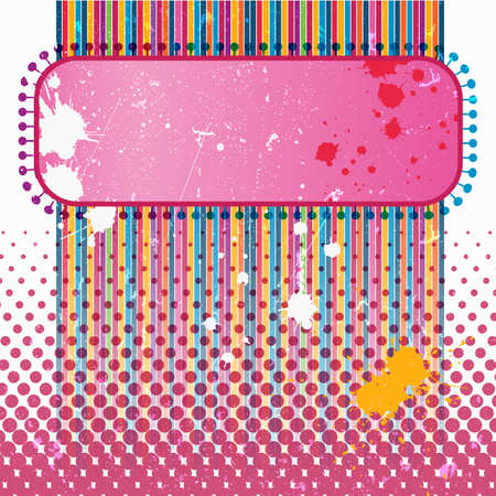 Multicolor vintage poster in grunge style illustration のイラスト素材