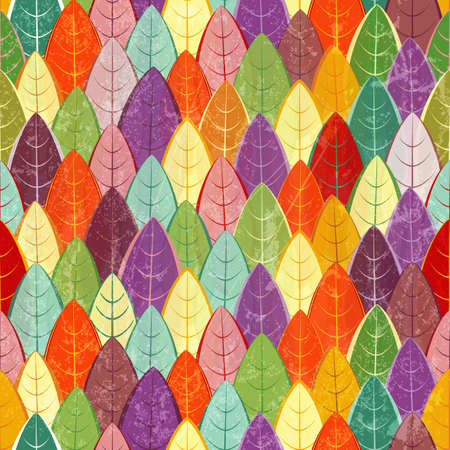 Seamless pattern of colored autumn leavesのイラスト素材