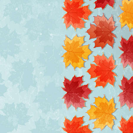 Autumn background with maple leaves illustration のイラスト素材