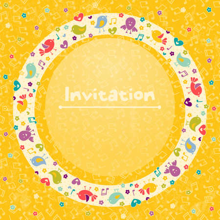 Invitation card for children s parties,  birthday, and other eventsのイラスト素材