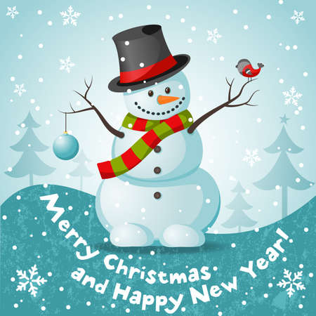 Vector snowman vector illustration for Christmas design のイラスト素材