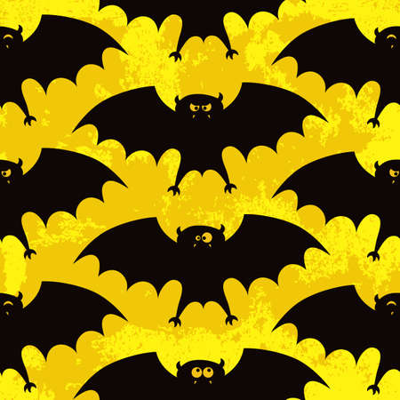 Halloween seamless pattern with funny bats の写真素材