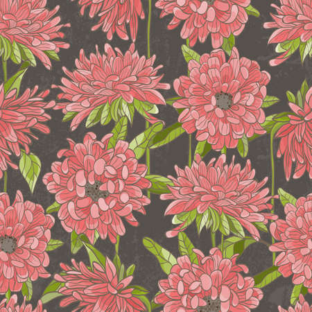 Seamless floral pattern with chrysanthemum のイラスト素材