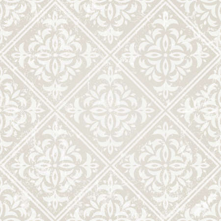 Silver vintage seamless wallpaper vector illustration  Grunge effect can be removed のイラスト素材