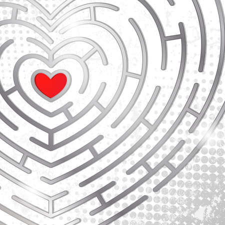 Maze whits heart  EPS 10 vector illustration のイラスト素材