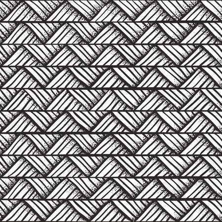Hand drawn monochrome seamless pattern vector illustration のイラスト素材