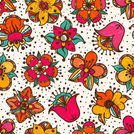 Seamless floral background  EPS 10 vector illustration  Grunge effect can be removed のイラスト素材