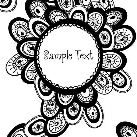 Hand drawn monochrome background with place for text. All elements are available under the clipping mask.のイラスト素材