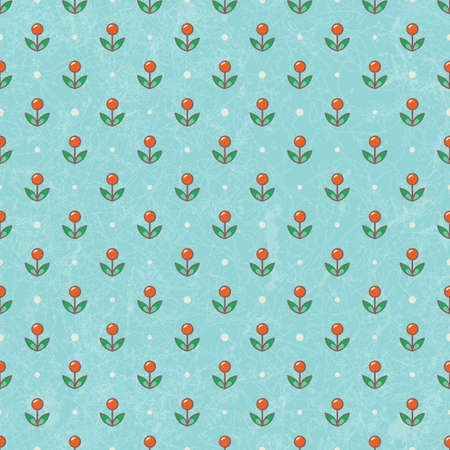 Floral baby wallpaper in retro style.  illustration. CMYK. Contains grunge texture with opacity and blending mode.のイラスト素材