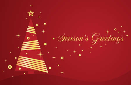 Vector greeting card with Christmas tree. のイラスト素材