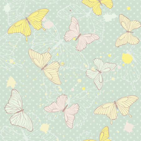 Delicate seamless pattern with butterflies.のイラスト素材