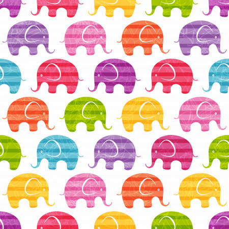 Seamless print with funny  little elephants. EPS 10 vector illustration.のイラスト素材