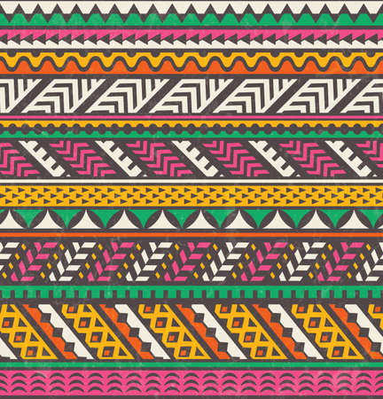 Colorful ethnic print. Geometric seamless background. のイラスト素材