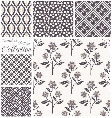 patterns collection Seamless floral backgrounds. のイラスト素材