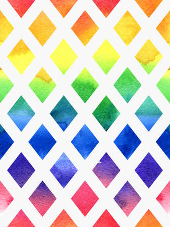 Colorful watercolor seamless geometric pattern.. のイラスト素材