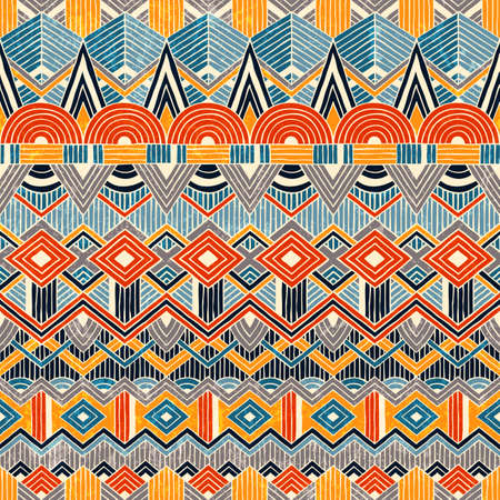 Hand drawn seamless pattern. Abstract geometric background. Vector illustration EPS10.