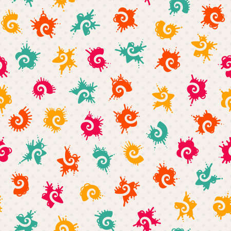 Seamless baby pattern with colorful shapes. のイラスト素材