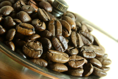 Coffee grinder with coffee beansの写真素材