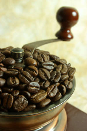 Coffee grinder with coffee beansの写真素材