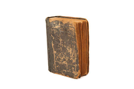Antique old book isolated on white backgroundの写真素材