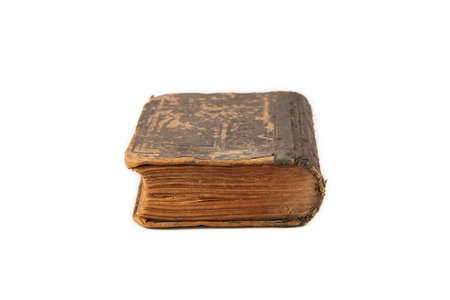 Antique old book isolated on white backgroundの写真素材