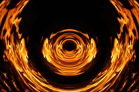 Abstract hot fire peacock feather on dark backgroundの写真素材