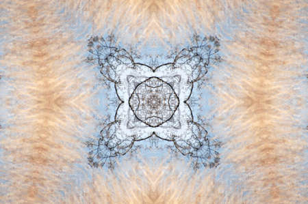 beige with blue decorative patternの写真素材
